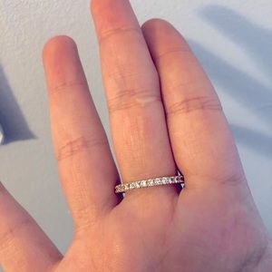 Cubic zirconia eternity band